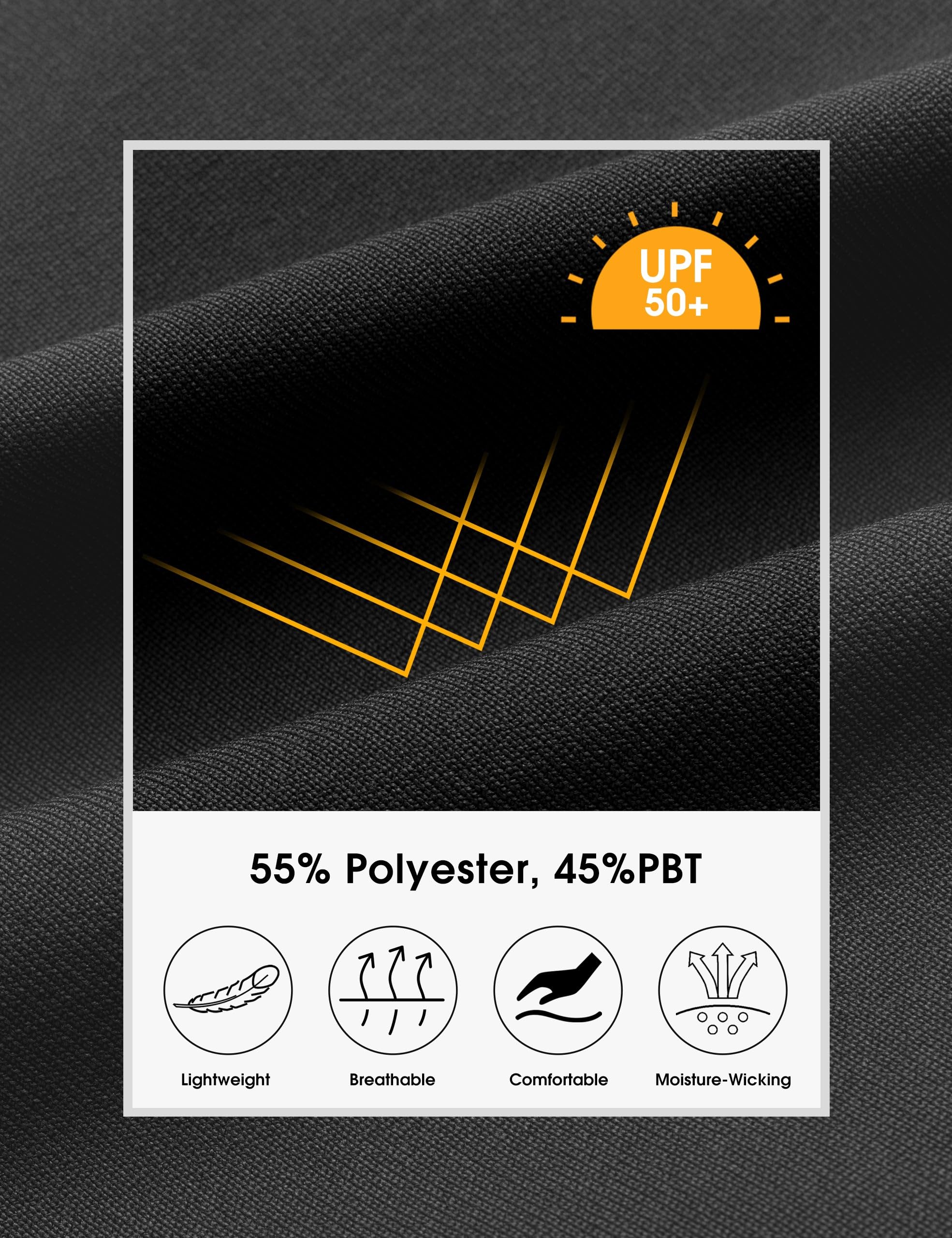 FitsT4 Men's Golf Pants Stretch Relaxed Fit with 6 Pockets - 30"/32" Lightweight Quick Dry Wrinkle-Free Dress Trouser - Image 3