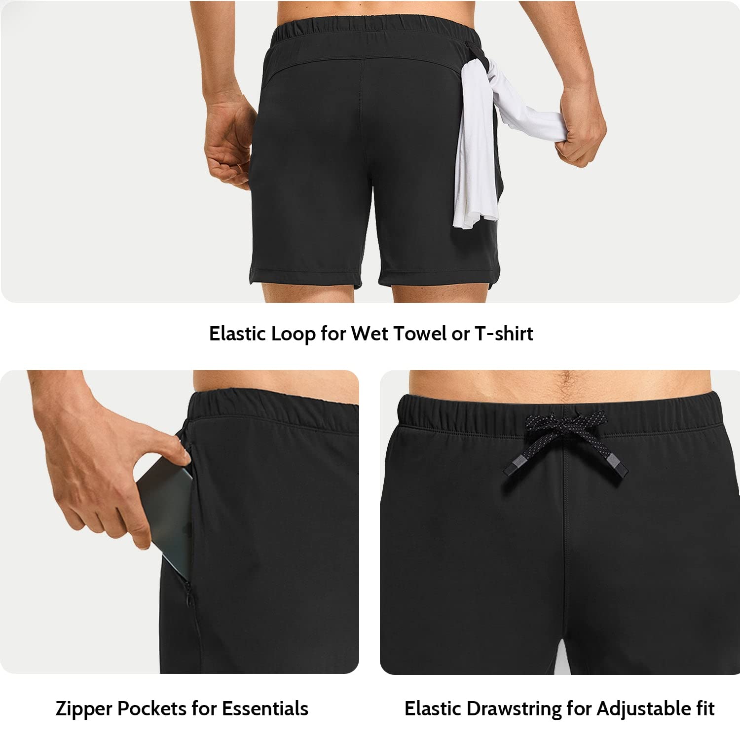 FitsT4 Mens Athletic Shorts 7 Inch Inseam Tennis Workout Running Shorts Zip Pockets for Yoga Gym Training - Image 4