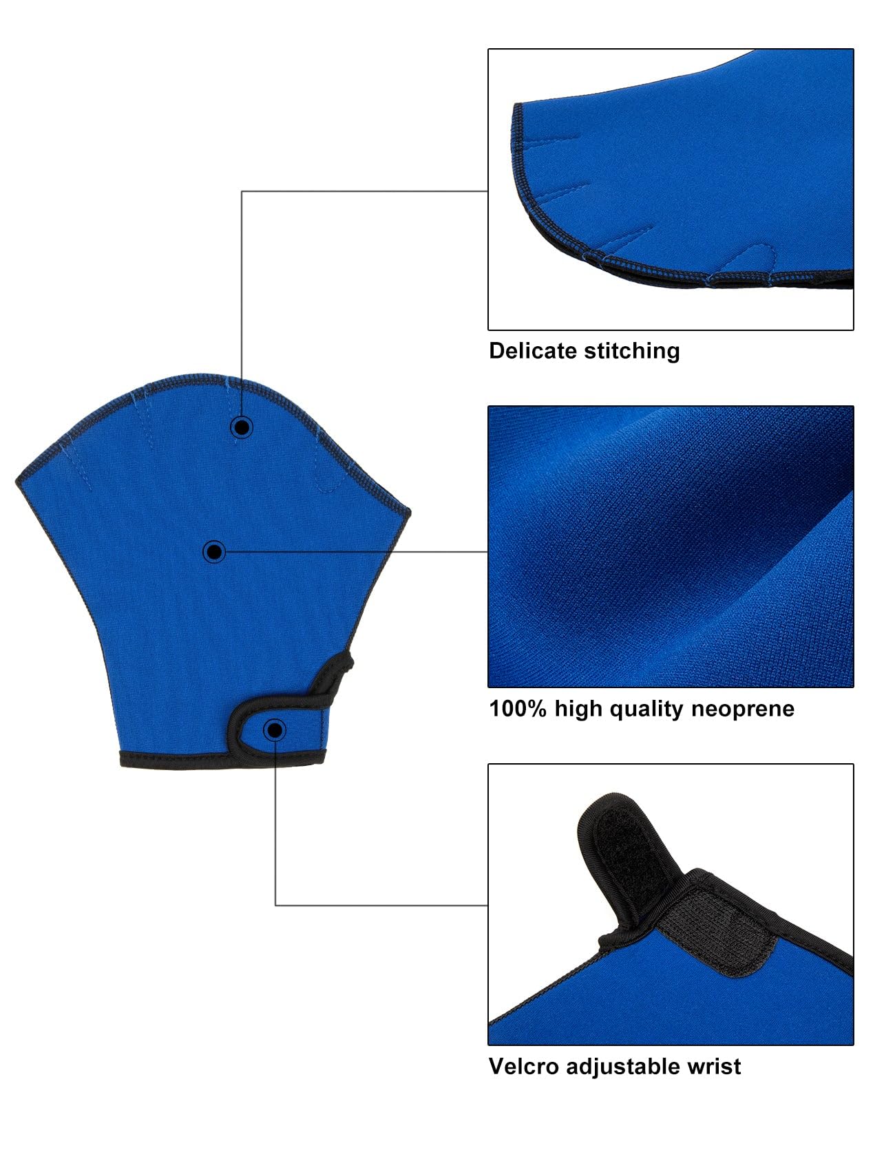 FitsT4 Sports Aqua Gloves Webbed Paddle Swim Gloves Fitness Water Aerobics - Image 6