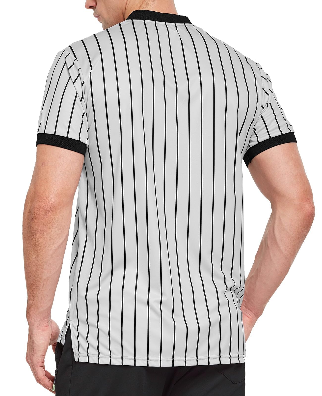 FitsT4 Sports Basketball Officials Grey Wrestling V-Neck Performance Referee Shirt Ref Jersey Uniform - Image 3