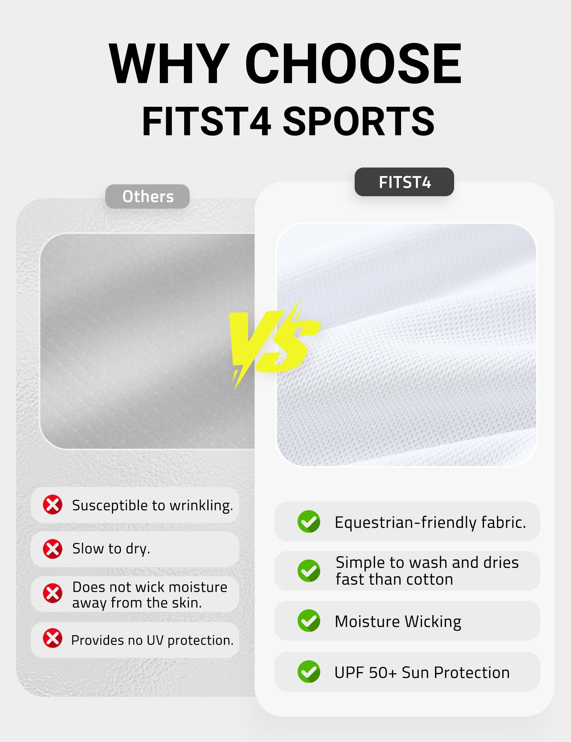 FitsT4 Sports Girls Equestrian Shirt Short Sleeve Horse Riding Polo Shirts Button UP Horseback Show Shirt - Image 3