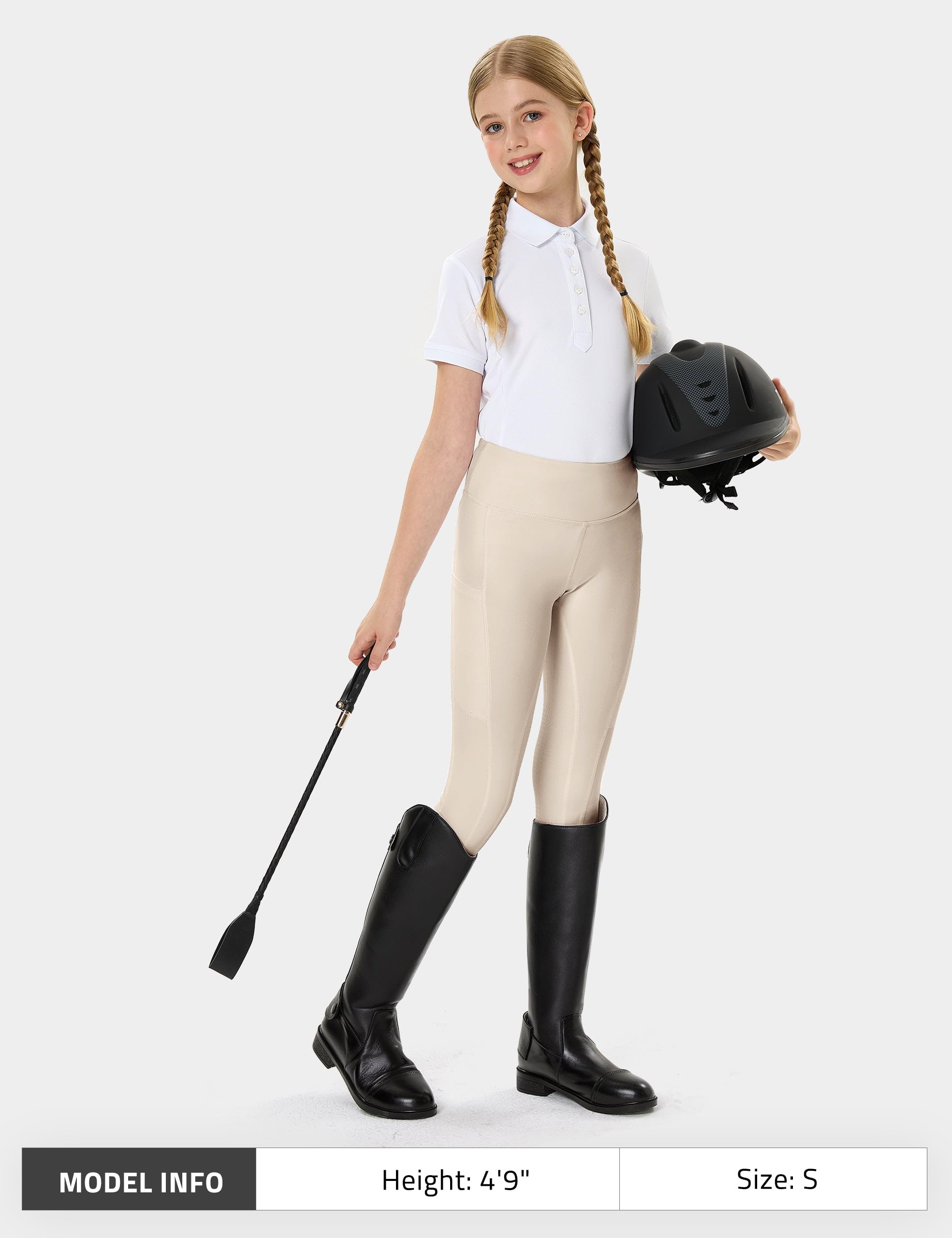 FitsT4 Sports Girls Equestrian Shirt Short Sleeve Horse Riding Polo Shirts Button UP Horseback Show Shirt - Image 6