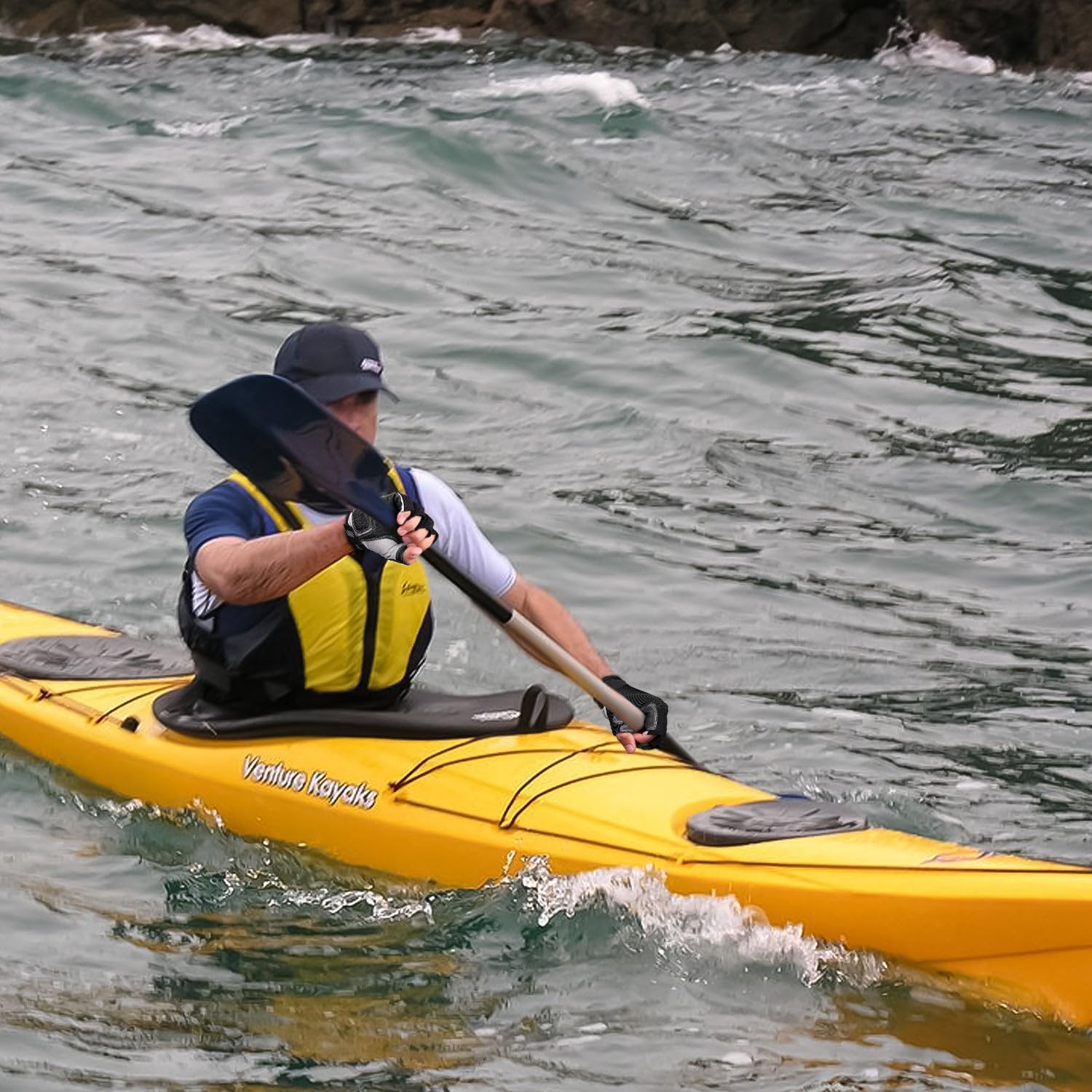 FitsT4 Sports Kayaking Gloves 3/4 or Full Finger Padded Palm Fingerless Gloves for Men Women Youth Perfect for Sailing Paddling Canoeing Boating Workout Rowing SUP and Other Water Sports - Image 5