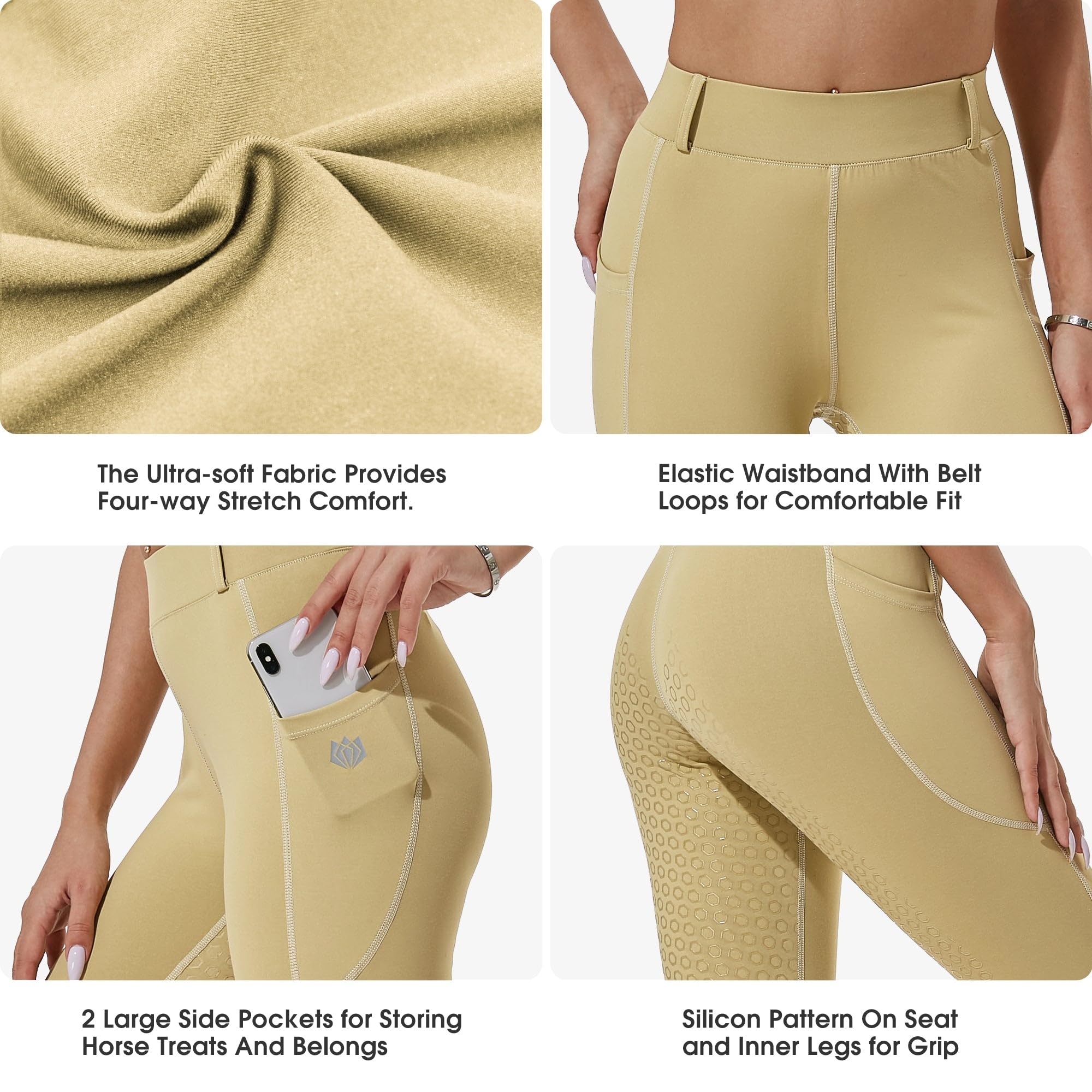 FitsT4 Sports Kids Full Seat Silicon Grip Riding Tights Horseback Riding Equestrian Schooling Breeches - Image 3