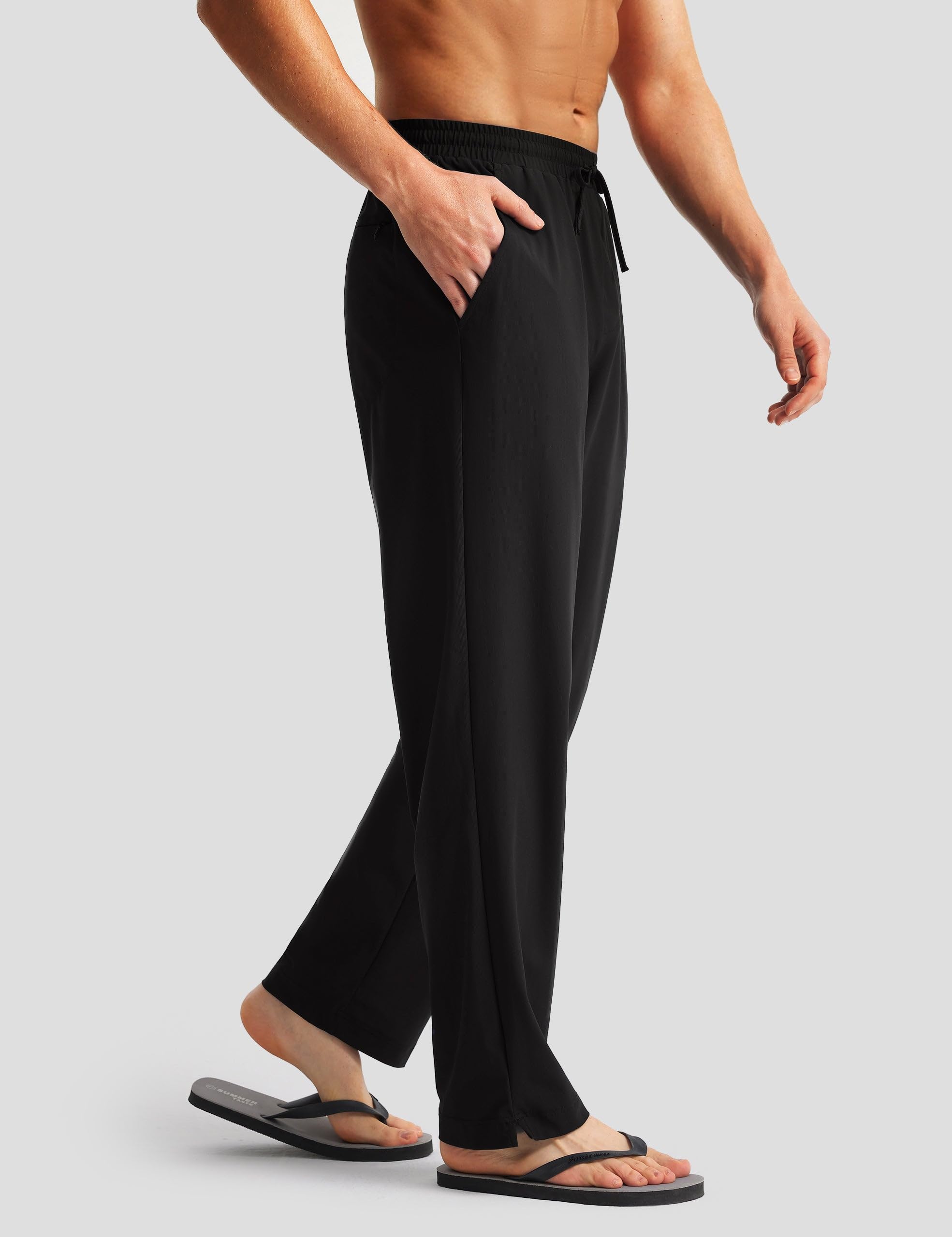 FitsT4 Sports Mens Beach Pants Swim Pants Loose Fit Quick Dry UPF 50+ with Pockets Drawstring Waist for Yacht Daily Wear - Image 5