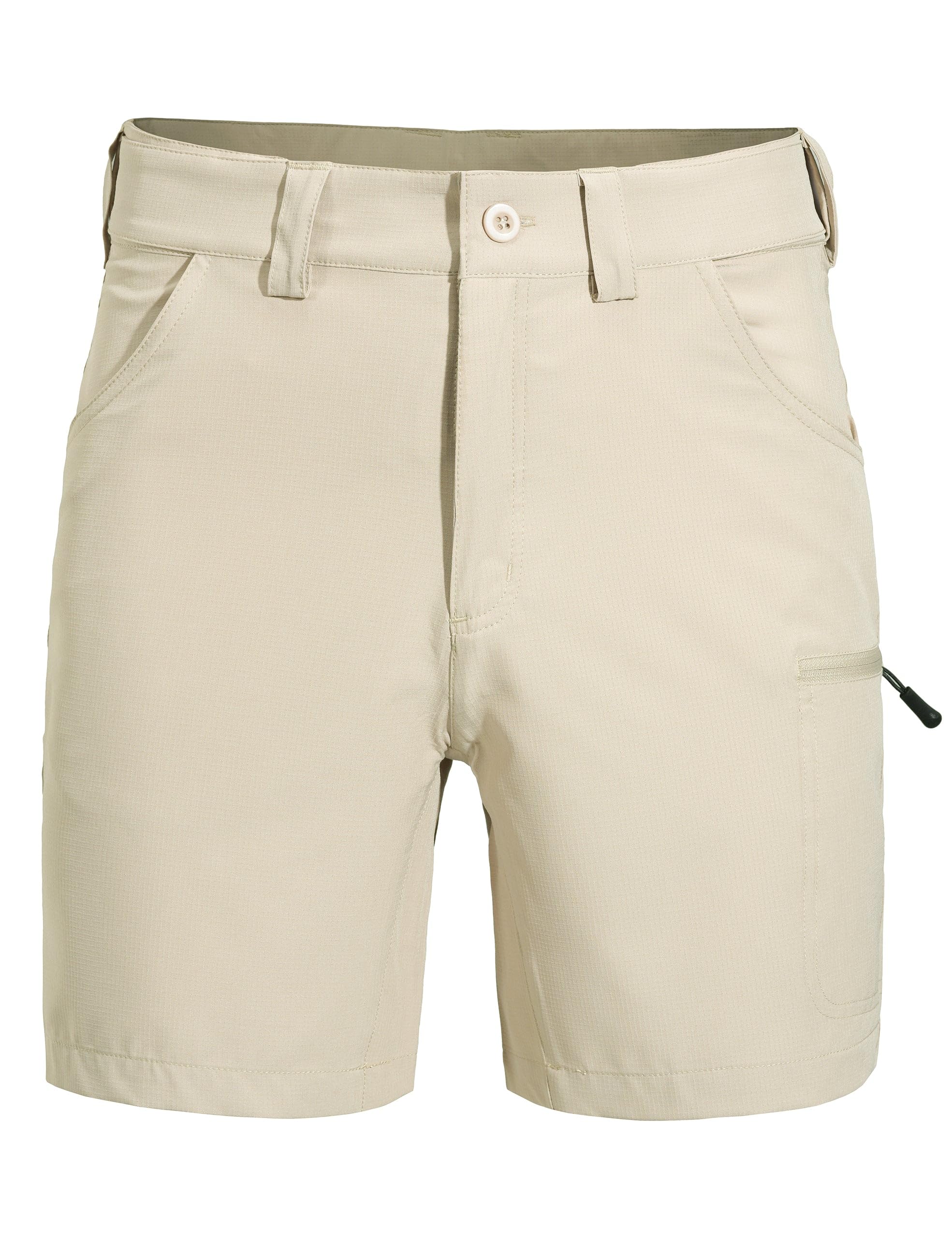 FitsT4 Sports Mens Shorts 7 Inch Inseam Stretch Water Resistant Hiking Cargo Shorts with Elastic Waistband - Image 4