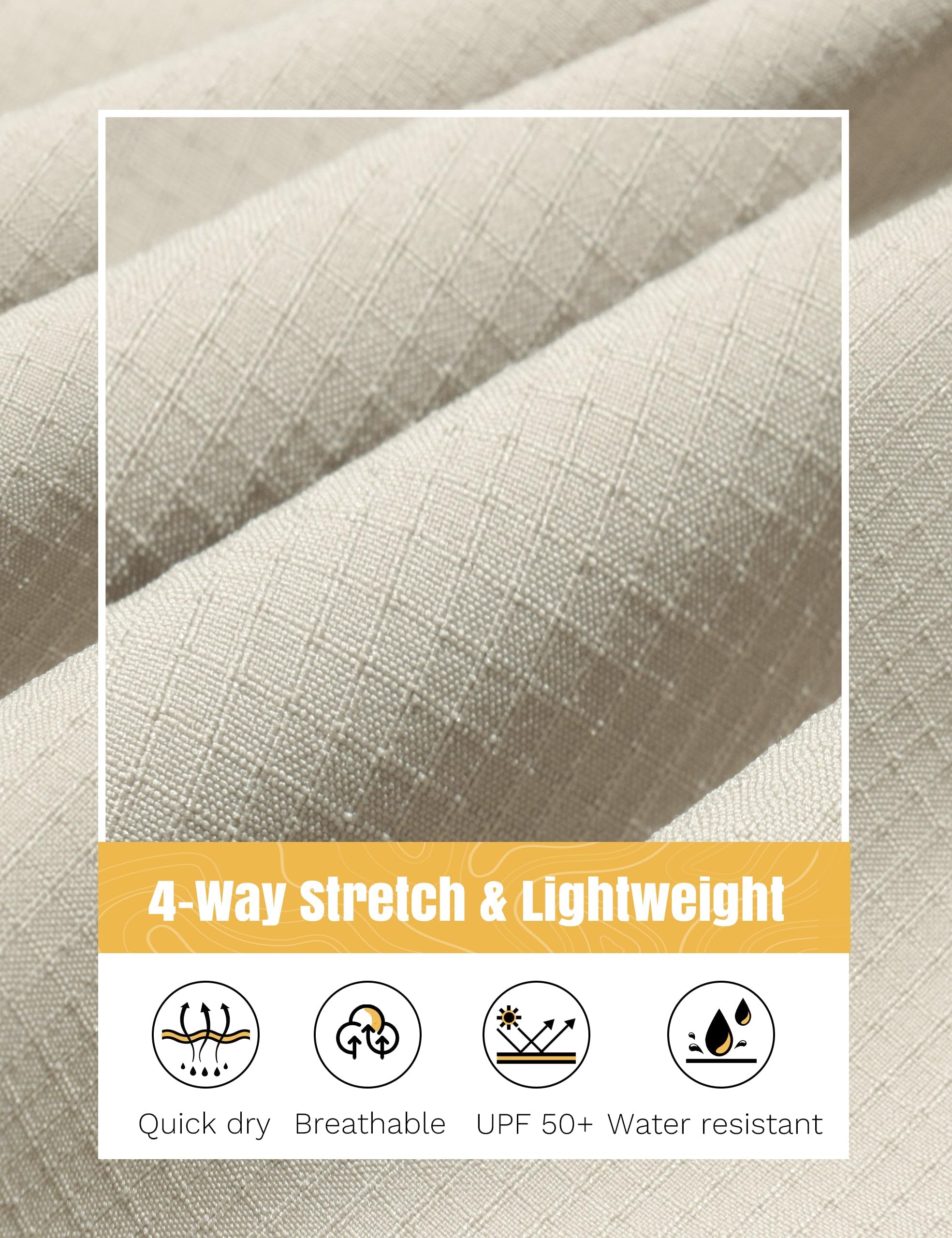 FitsT4 Sports Mens Shorts 7 Inch Inseam Stretch Water Resistant Hiking Cargo Shorts with Elastic Waistband - Image 6