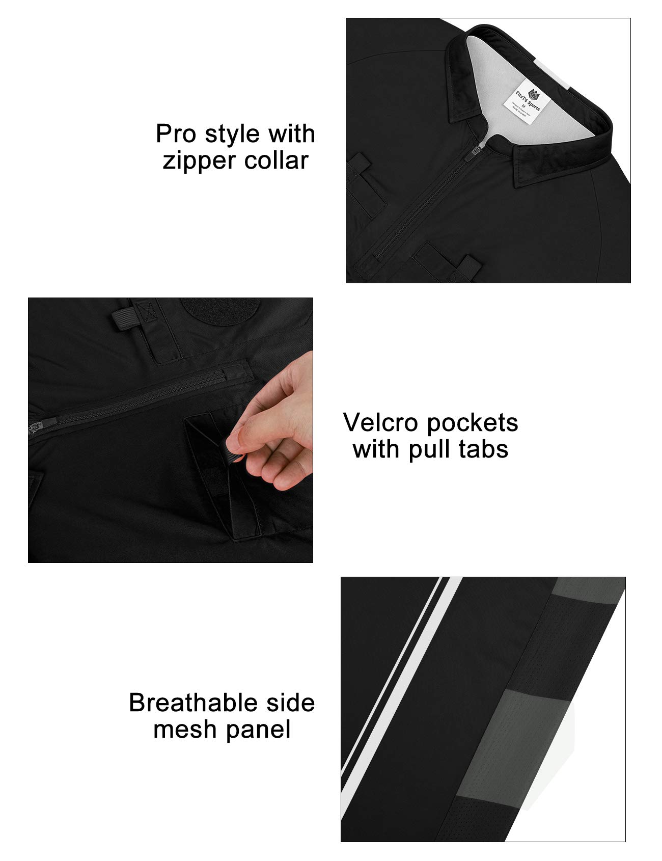 FitsT4 Sports Men's Pro Soccer Referee Jersey Long Sleeve Ref Shirt - Image 5