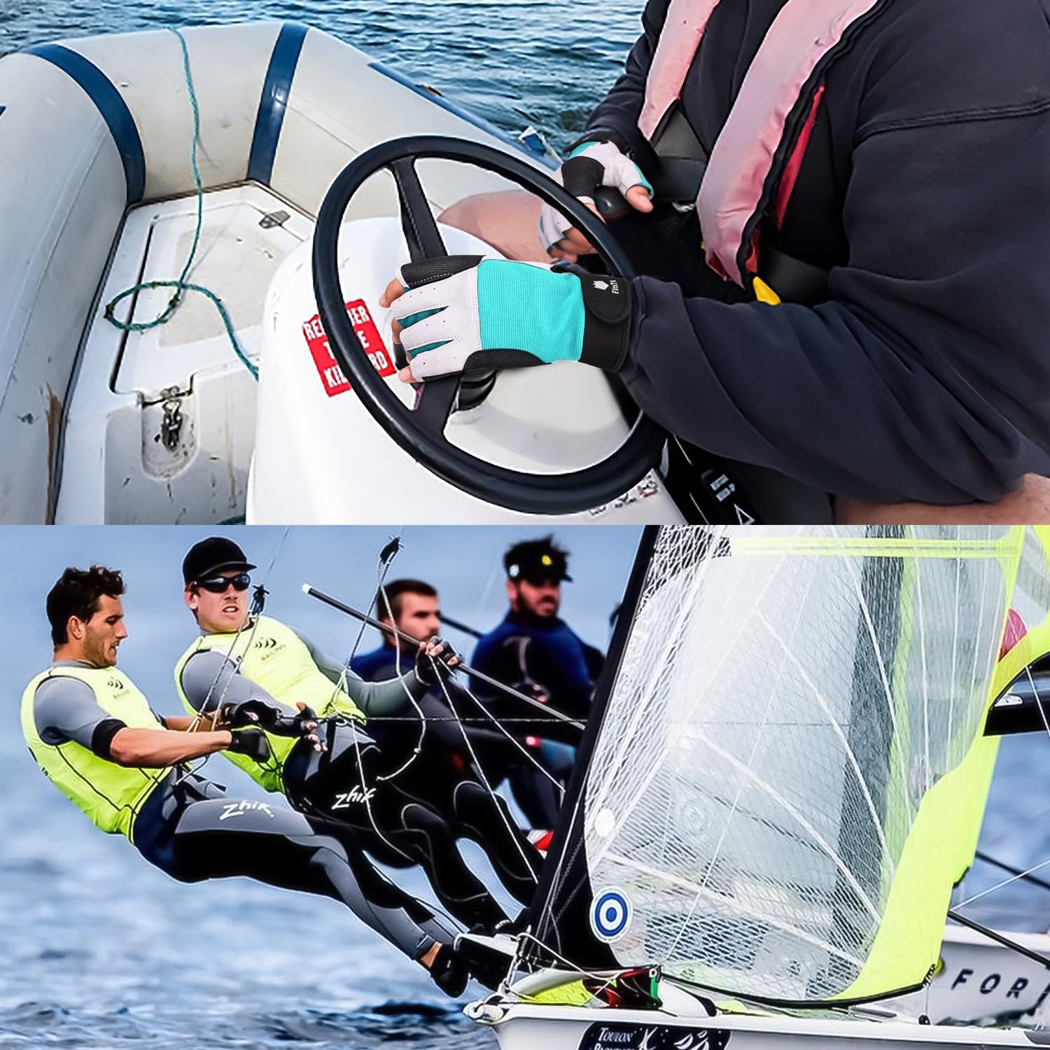 FitsT4 Sports Sailing Gloves 3/4 Finger and Grip Great for Sailing, Yachting, Paddling, Kayaking, Fishing, Dinghying Water Sports for Men and Women - Image 5