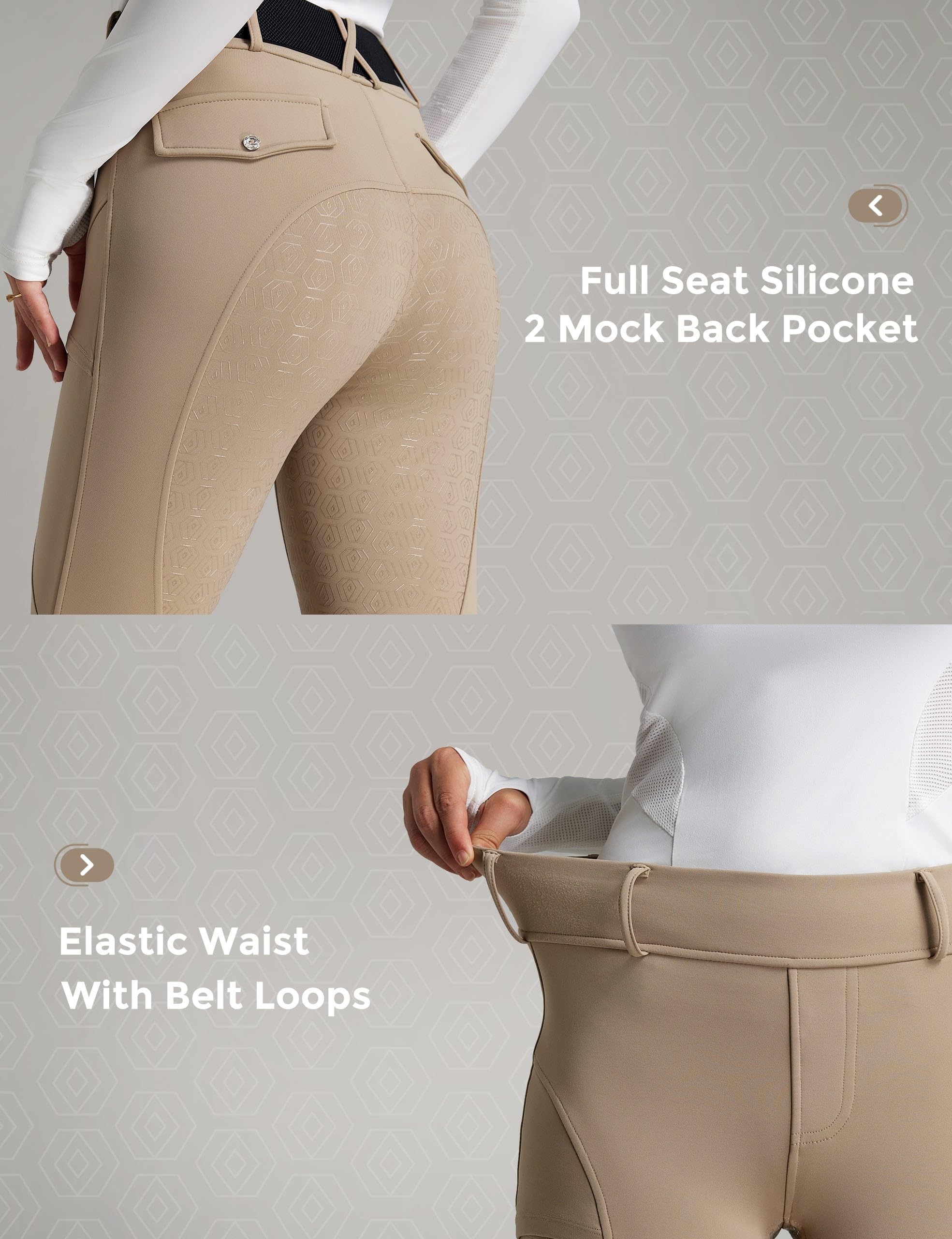 FitsT4 Sports Women's Fleece Horse Riding Pants Full Seat Equestrian Breeches Winter Riding Tights with Pockets - Image 5