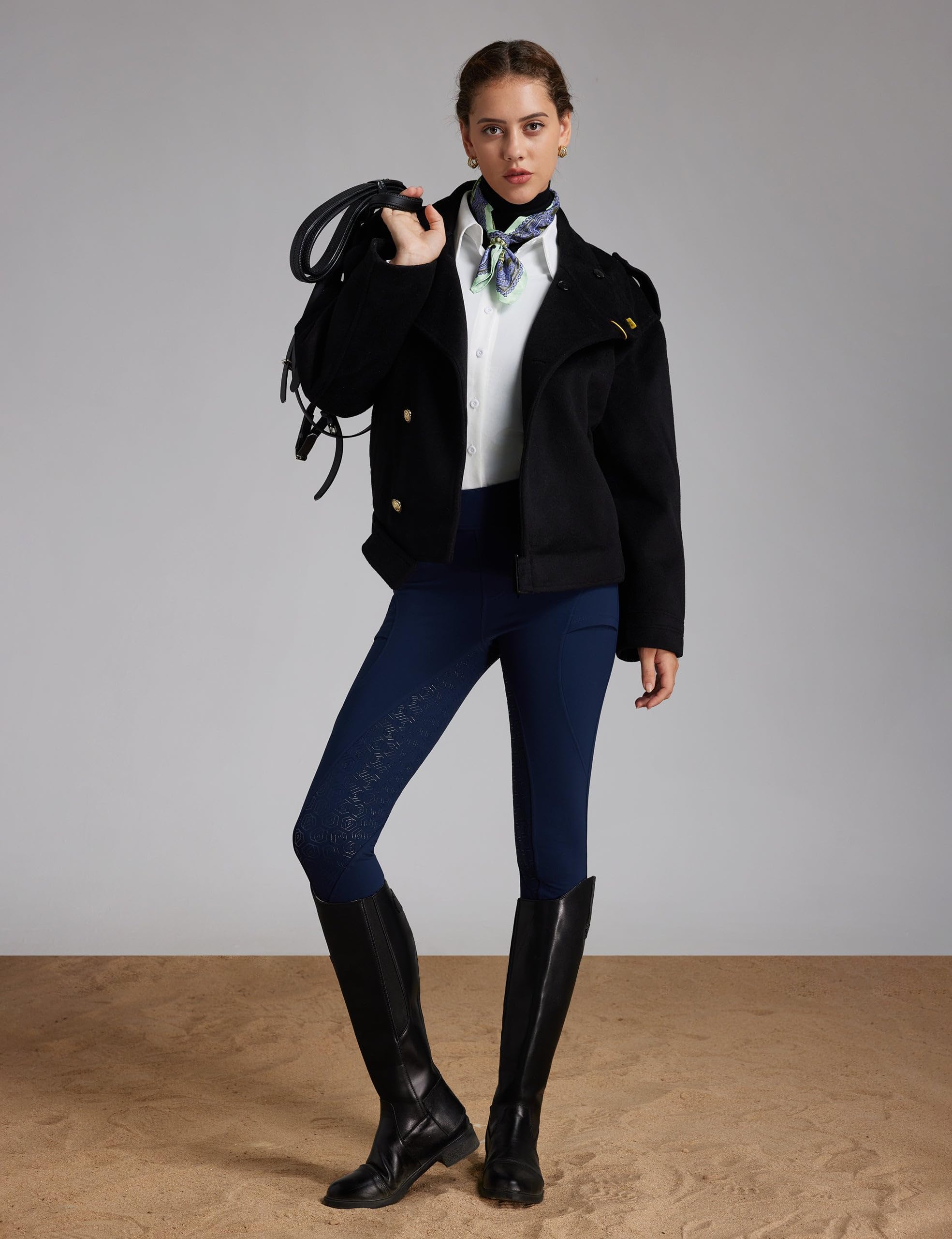 FitsT4 Sports Women's Fleece Horse Riding Pants Full Seat Equestrian Breeches Winter Riding Tights with Pockets - Image 3