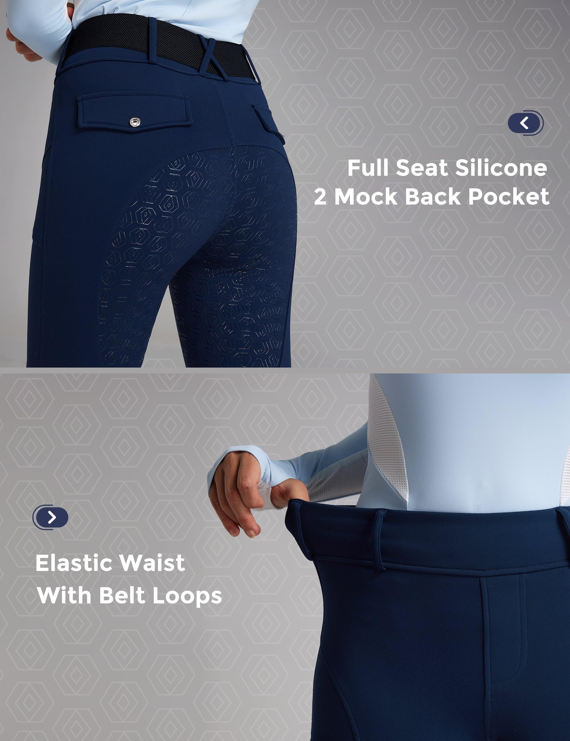 FitsT4 Sports Women's Fleece Horse Riding Pants Full Seat Equestrian Breeches Winter Riding Tights with Pockets - Image 5