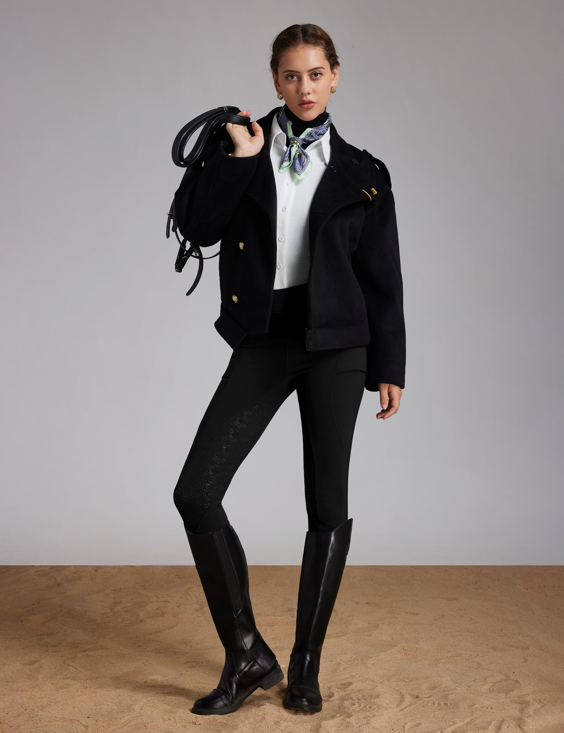 FitsT4 Sports Women's Fleece Horse Riding Pants Full Seat Equestrian Breeches Winter Riding Tights with Pockets - Image 3