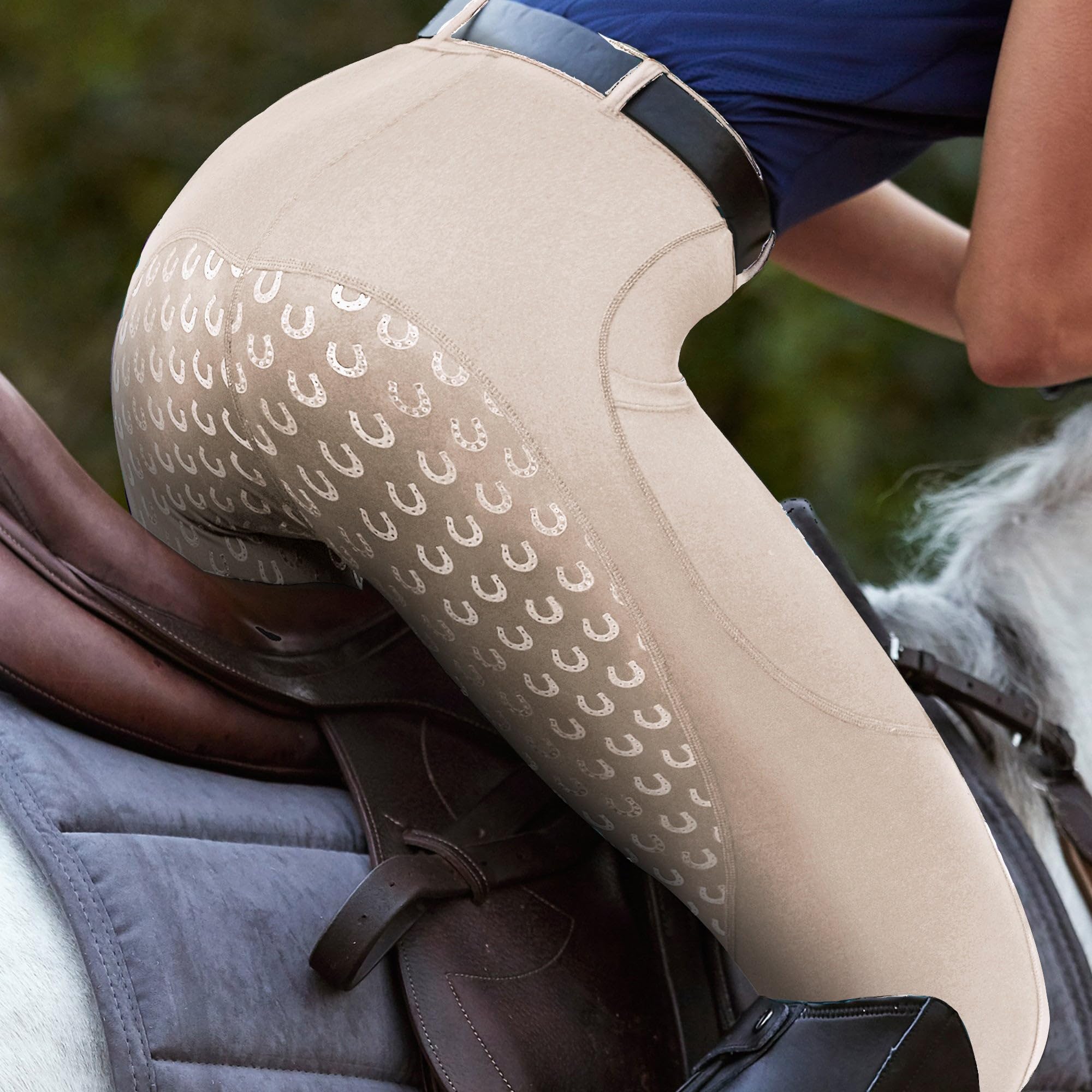 FitsT4 Sports Women's Full Seat Riding Tights Active Silicon Grip Horse Riding Tights Equestrian Breeches - Image 5