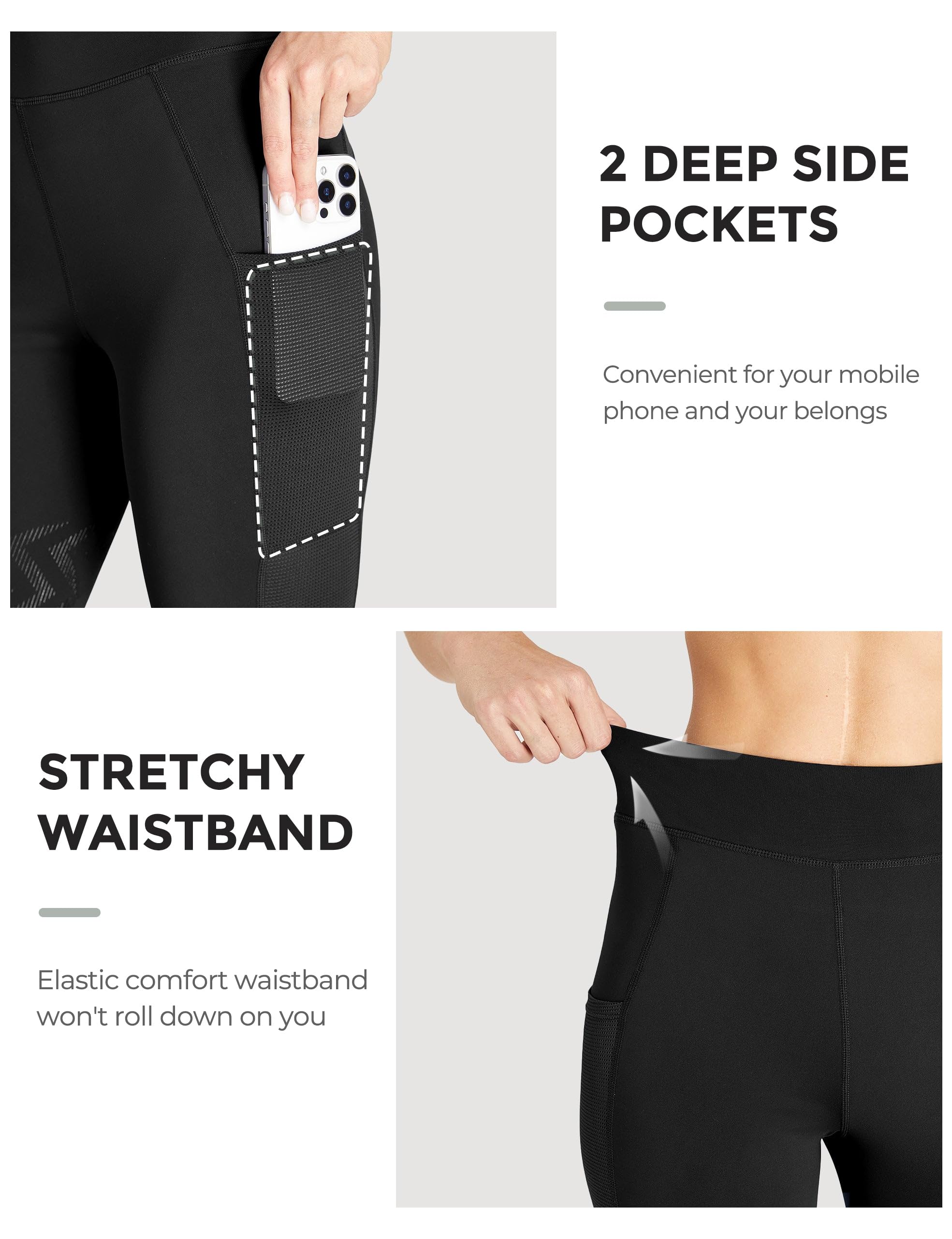 FitsT4 Sports Women's Horse Riding Pants Knee-Patch Riding Tights Ventilated Mesh Equestrian Breeches with Pockets - Image 6