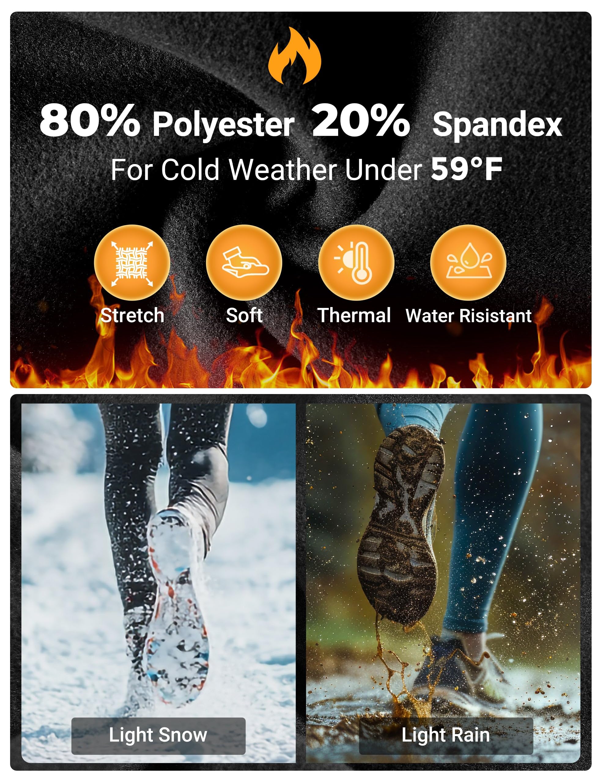 FitsT4 Sports Women's Winter Horse Riding Pants with Zipper Pockets Full Seat Riding Tights Fleece Lined Equestrian Breeches - Image 3