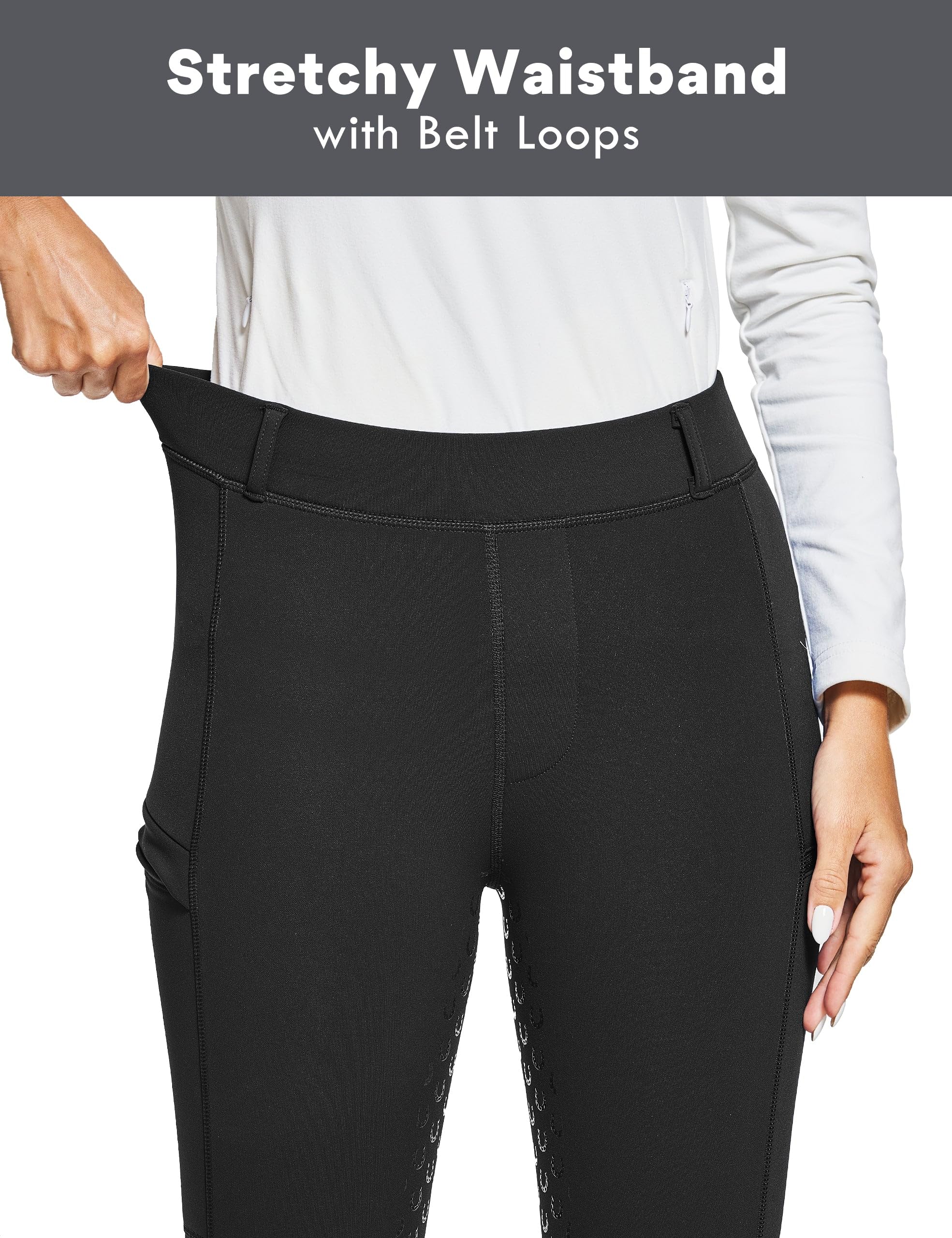 FitsT4 Sports Women's Winter Horse Riding Pants with Zipper Pockets Full Seat Riding Tights Fleece Lined Equestrian Breeches - Image 6