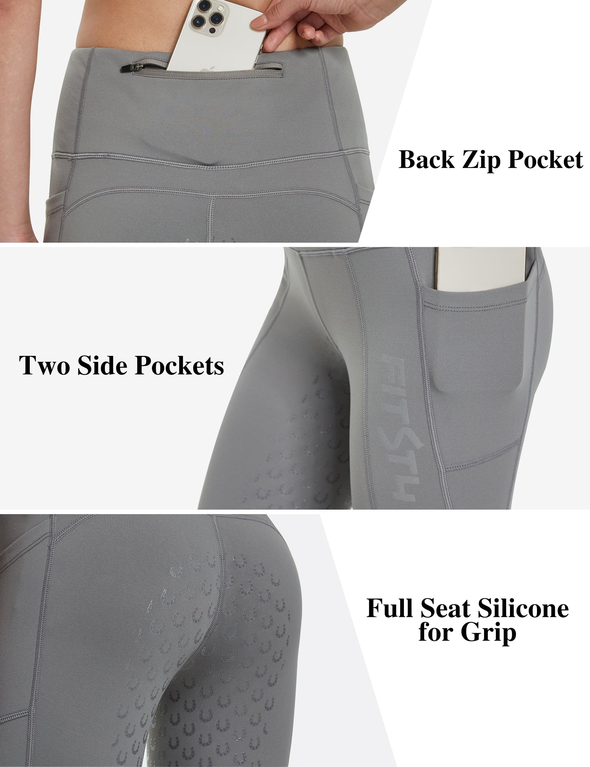 FitsT4 Sports Women's Winter Riding Breeches Fleece Lined Horse Riding Pants Tights Full Seat Silicone Equestrian Breeches - Image 4