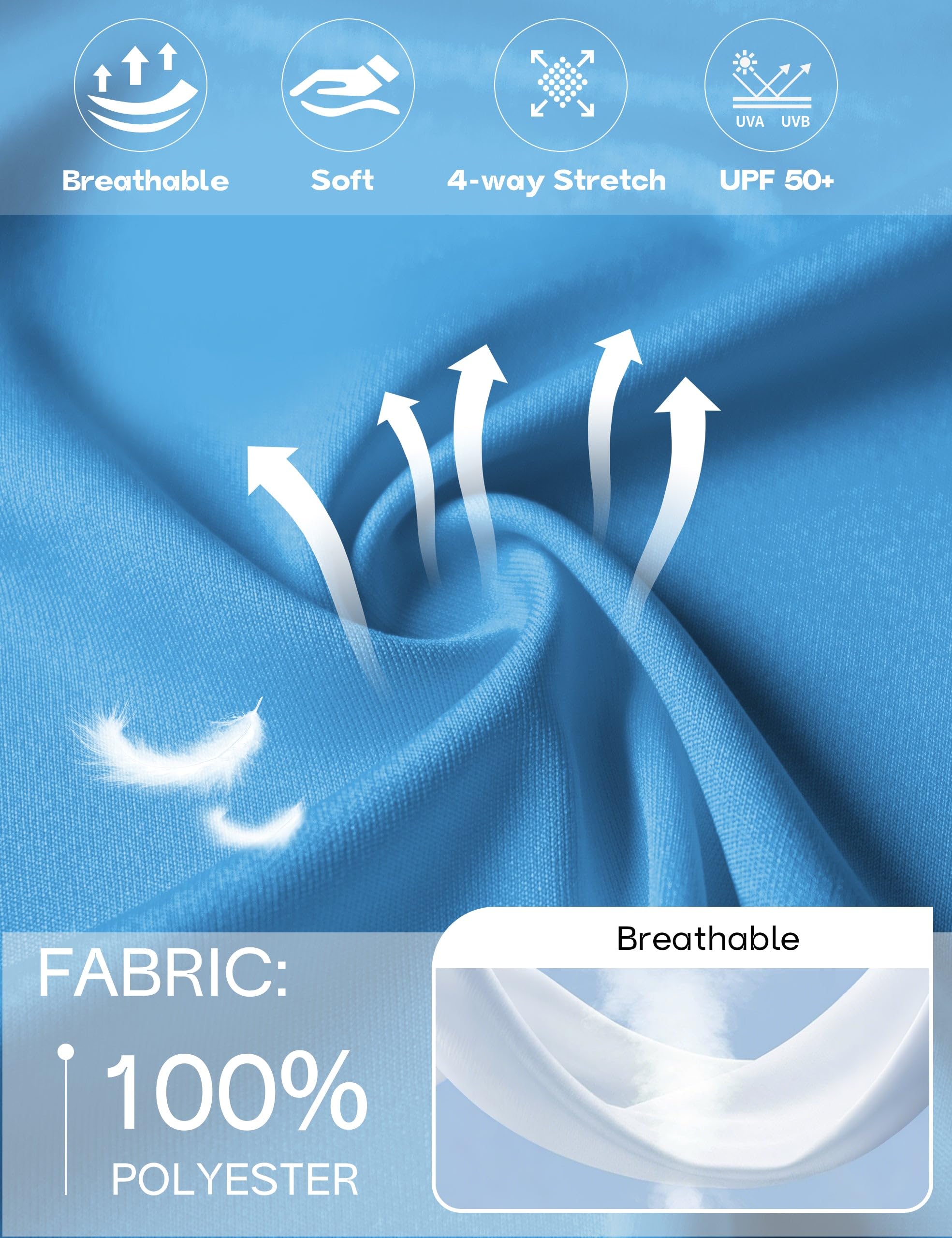 FitsT4 Sports Womens Sun Shirt Long Sleeve Running Tunic Shirts UPF50+ Moisture Wicking Workout Athletic Hiking Tops - Image 6