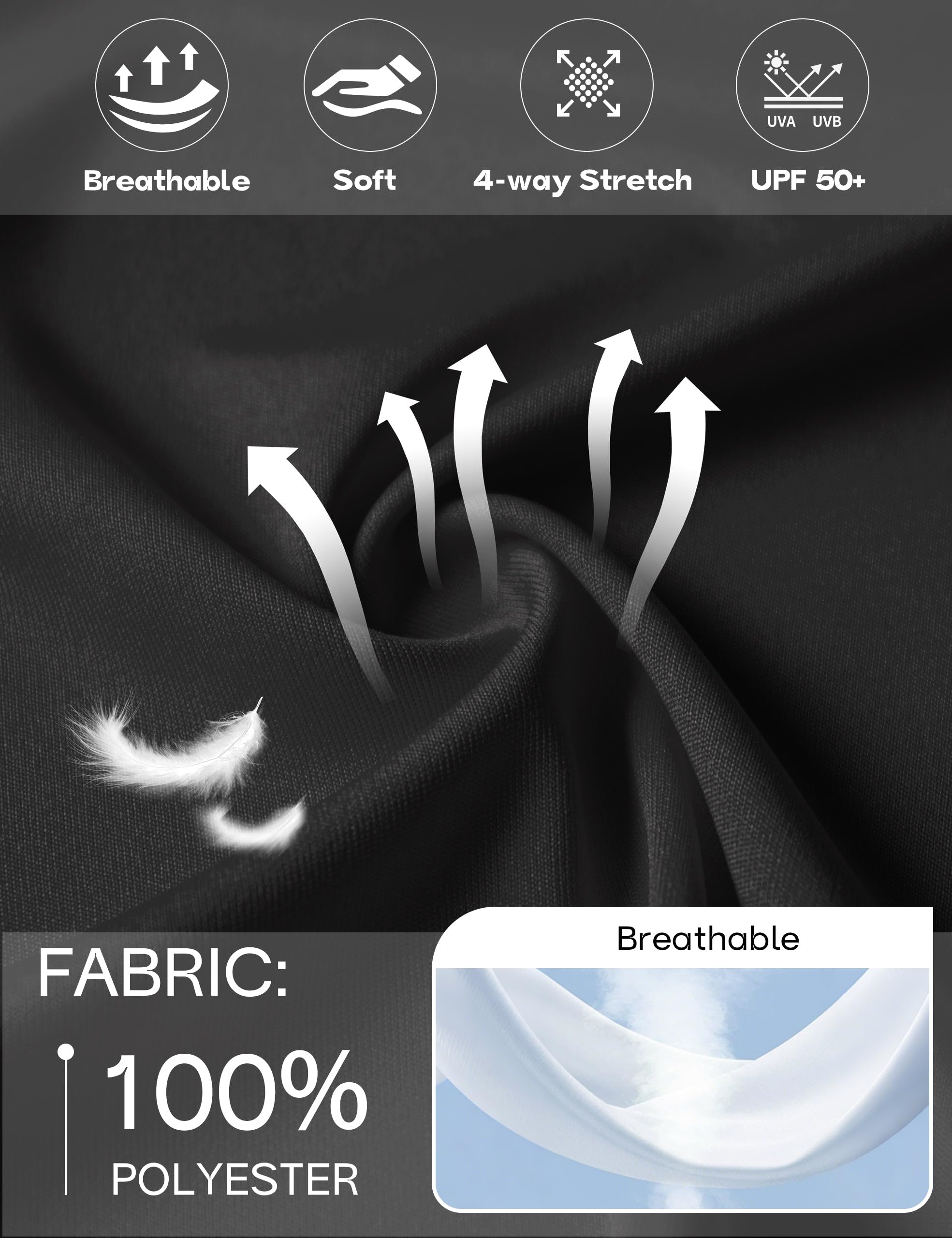 FitsT4 Sports Womens Sun Shirt Long Sleeve Running Tunic Shirts UPF50+ Moisture Wicking Workout Athletic Hiking Tops - Image 6