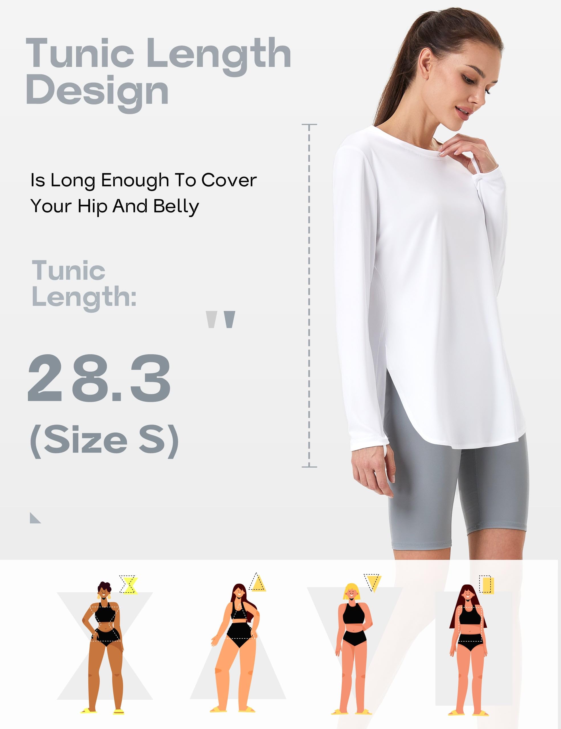 FitsT4 Sports Womens Sun Shirt Long Sleeve Running Tunic Shirts UPF50+ Moisture Wicking Workout Athletic Hiking Tops - Image 4