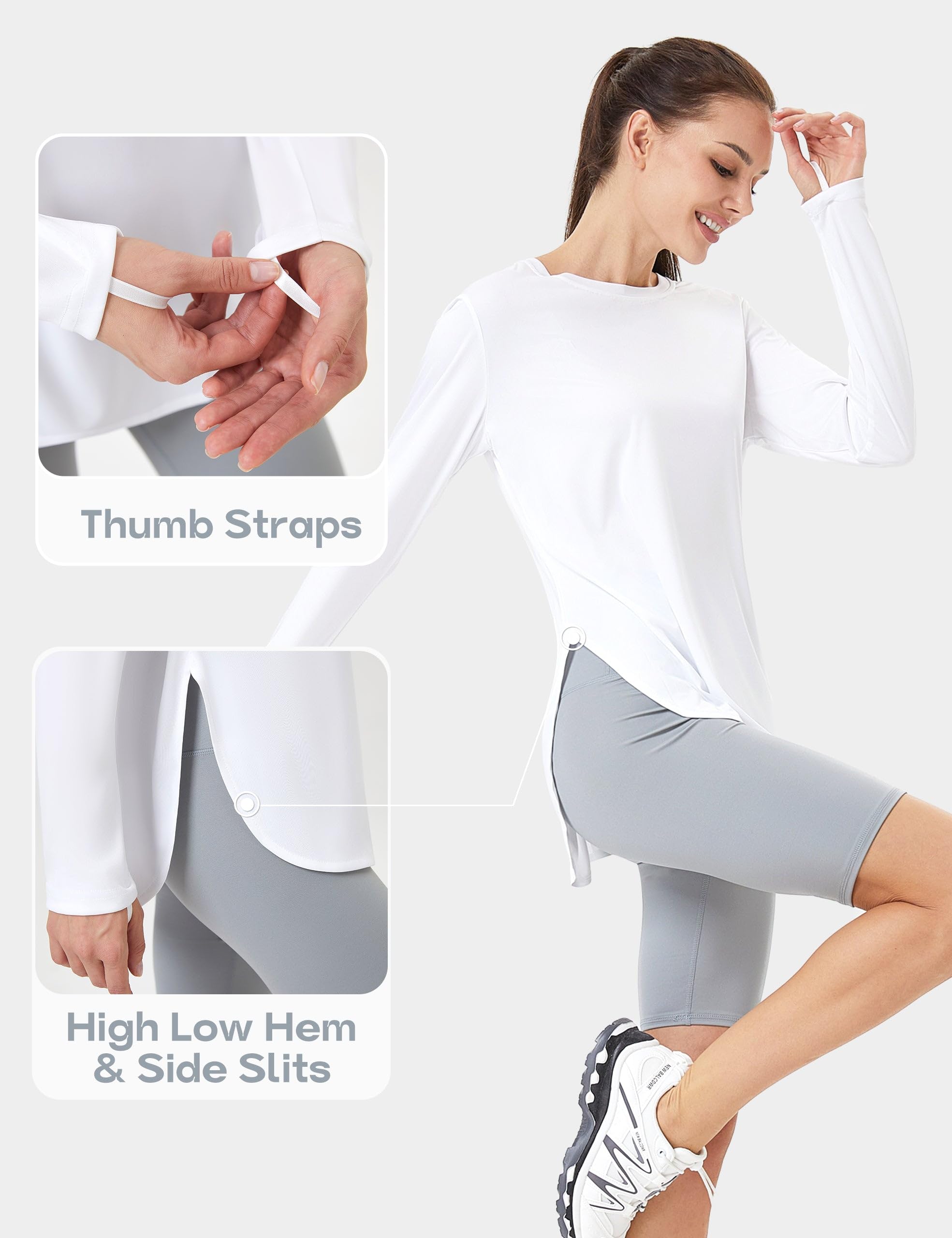 FitsT4 Sports Womens Sun Shirt Long Sleeve Running Tunic Shirts UPF50+ Moisture Wicking Workout Athletic Hiking Tops - Image 5